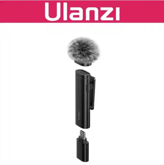 ULANZI WM-10 Wireless Lavalier Microphone, 2.4GHz Mini Lapel Mic, 10M Transmission for Video Recording, Vlogging, Interview for iPhone 16 Pro Max 15 15 Pro iPad Samsung S24 S23 Ultra Huawei
